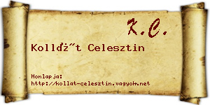 Kollát Celesztin névjegykártya